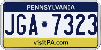 PA license plate JGA7323