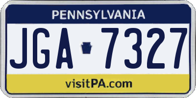 PA license plate JGA7327