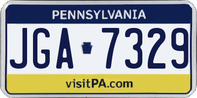 PA license plate JGA7329