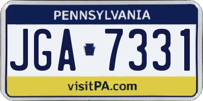 PA license plate JGA7331