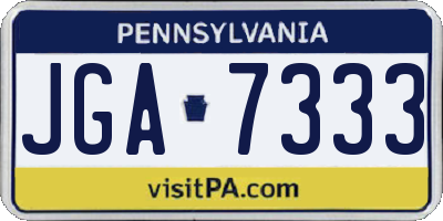 PA license plate JGA7333