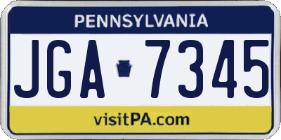 PA license plate JGA7345