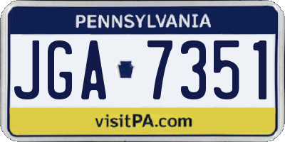 PA license plate JGA7351