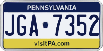 PA license plate JGA7352