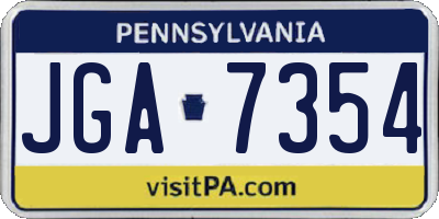 PA license plate JGA7354