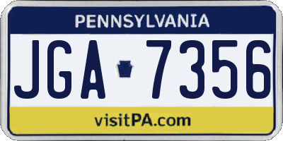PA license plate JGA7356