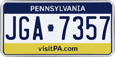 PA license plate JGA7357