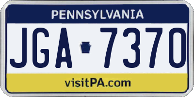 PA license plate JGA7370