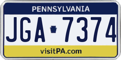 PA license plate JGA7374