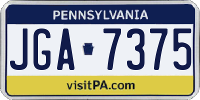 PA license plate JGA7375