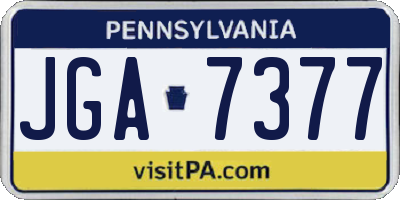 PA license plate JGA7377