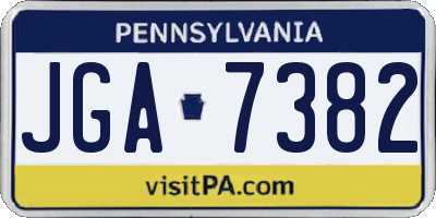 PA license plate JGA7382