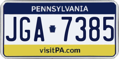 PA license plate JGA7385