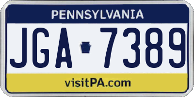 PA license plate JGA7389
