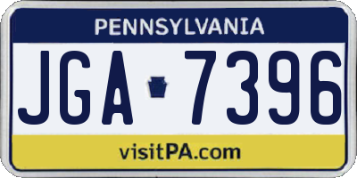 PA license plate JGA7396