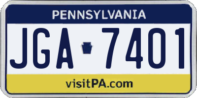 PA license plate JGA7401