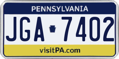 PA license plate JGA7402