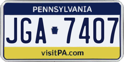 PA license plate JGA7407
