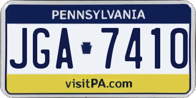 PA license plate JGA7410
