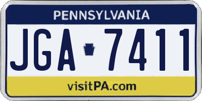 PA license plate JGA7411