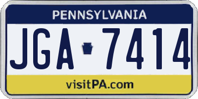 PA license plate JGA7414