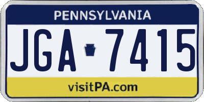 PA license plate JGA7415