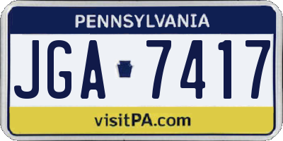 PA license plate JGA7417