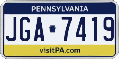 PA license plate JGA7419