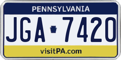 PA license plate JGA7420