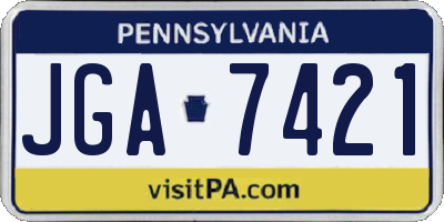 PA license plate JGA7421
