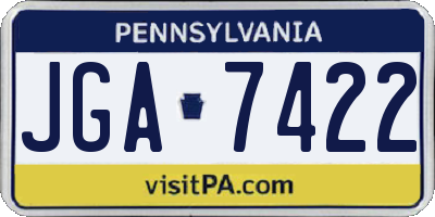 PA license plate JGA7422