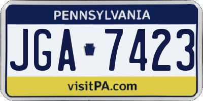 PA license plate JGA7423