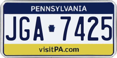 PA license plate JGA7425