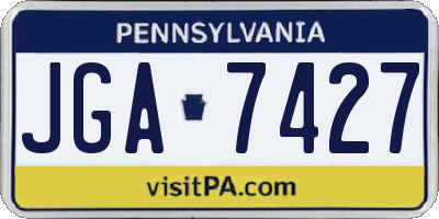 PA license plate JGA7427