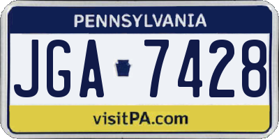 PA license plate JGA7428