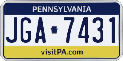 PA license plate JGA7431