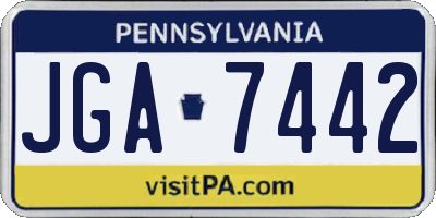 PA license plate JGA7442
