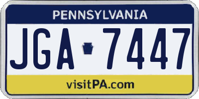 PA license plate JGA7447