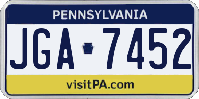 PA license plate JGA7452