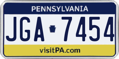 PA license plate JGA7454