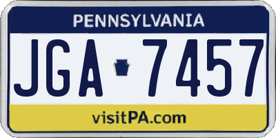PA license plate JGA7457