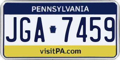 PA license plate JGA7459