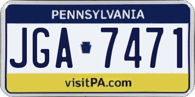 PA license plate JGA7471