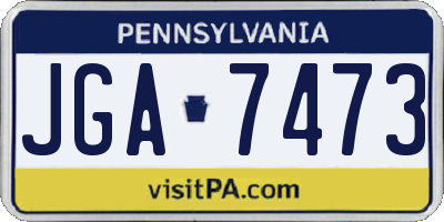 PA license plate JGA7473