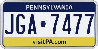 PA license plate JGA7477