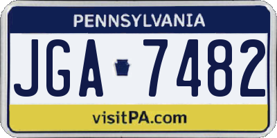 PA license plate JGA7482