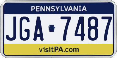 PA license plate JGA7487