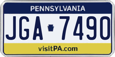 PA license plate JGA7490