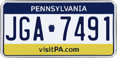 PA license plate JGA7491