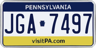 PA license plate JGA7497